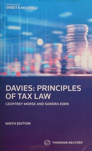 Davies: Principles Of Tax Law By Geoffrey Morse & Sandra Eden